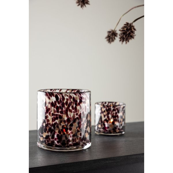 Glora lykta 12 cm - Svart/Vit