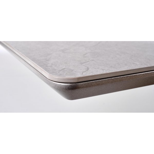 Table à manger Valentino 160-220 x 90 cm - Marbre gris/gris clair/or Table à manger Valentino 160-220 x 90 cm - Marbre gris/gris clair/or