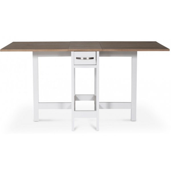 Slagbord vit/ek 30/90/150x80 cm - Fårö + Möbeltassar Slagbord vit/ek 30/90/150x80 cm - Fårö + Möbeltassar