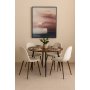 Dana matbord 105 cm i valnt med 4st Alfred matstol i beige sammet och valnt ben