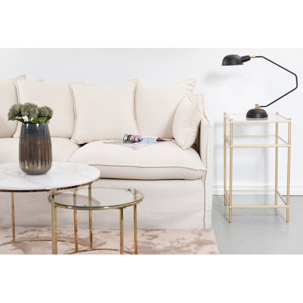 Tiffany satsbord Ø70/50 cm - Vit marmor / Mässing Tiffany satsbord Ø70/50 cm - Vit marmor / Mässing