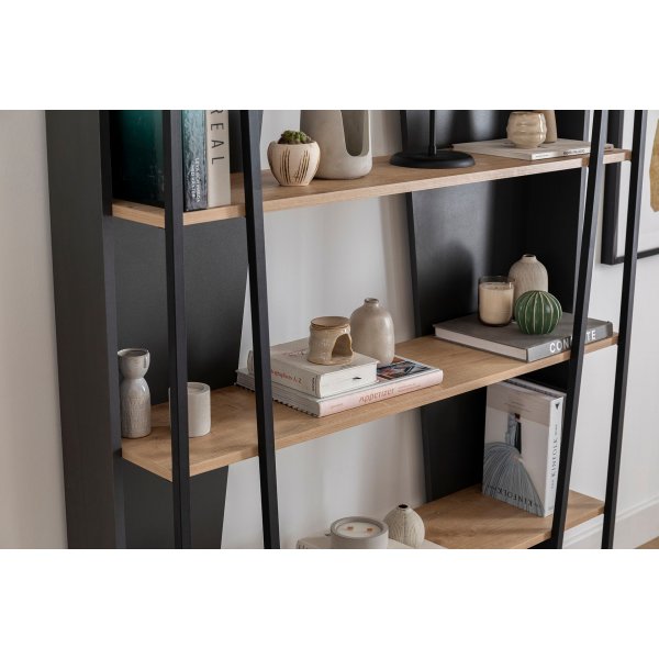 Lissa bokhylla - Safir ek/svart