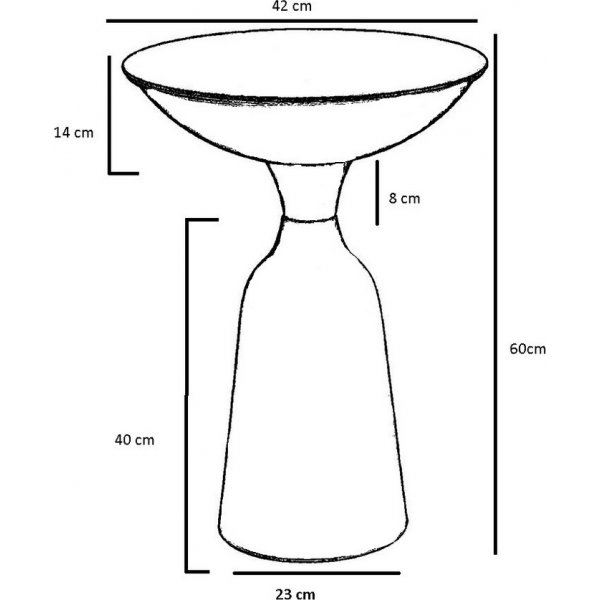 Chalice sidobord 56 cm - Vit/svart