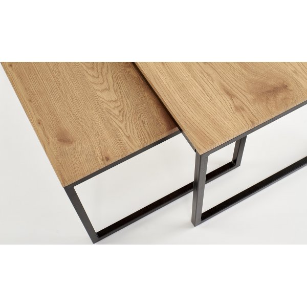 Table Lisha 80 x 50 cm - Chêne/noir Table Lisha 80 x 50 cm - Chêne/noir