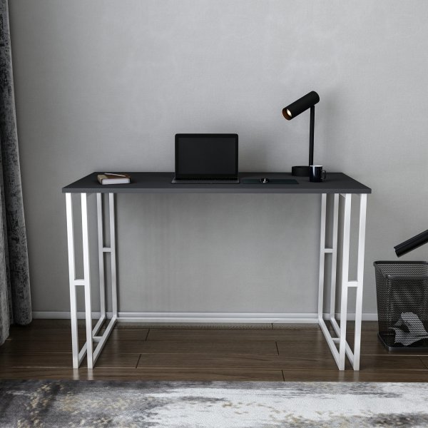 Bureau Kane 120 x 60 cm - Blanc/anthracite Bureau Kane 120 x 60 cm - Blanc/anthracite