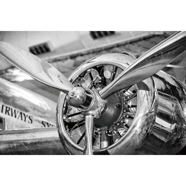 Glastavla - Airplane engine - 120x80 cm