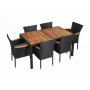 Texas utegrupp bord 150 cm inkl 6 stolar - Svart/akacia + Träolja för möbler Texas utegrupp bord 150 cm inkl 6 stolar - Svart/akacia + Träolja för möbler