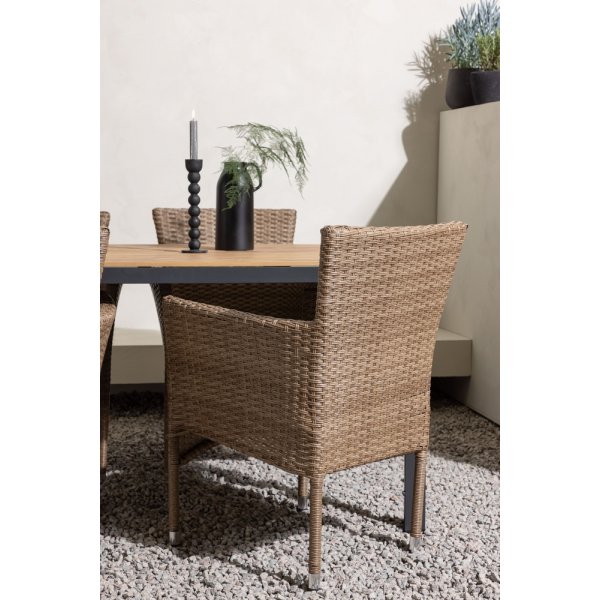 Break utematgrupp med 4 st Malina stolar - Natur Break utematgrupp med 4 st Malina stolar - Natur