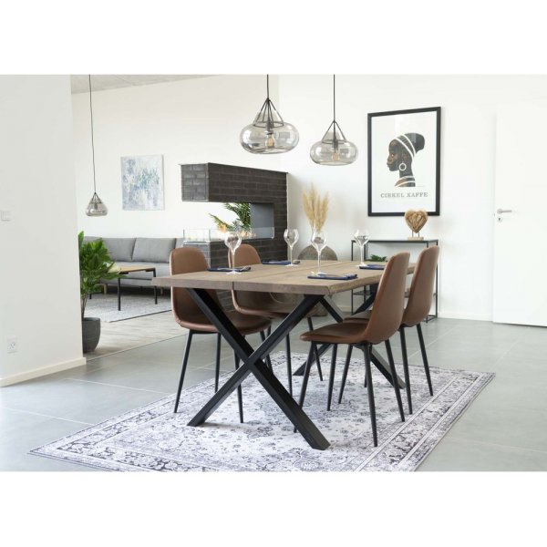 Chaise de salle à manger Stockholm - Marron clair/noir Chaise de salle à manger Stockholm - Marron clair/noir