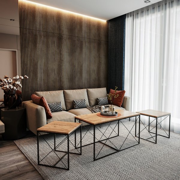 Ravina soffbord 45/100 x 45/50 cm - Furu/svart Ravina soffbord 45/100 x 45/50 cm - Furu/svart