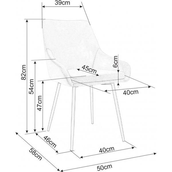 Albi matstol - Rosa sammet