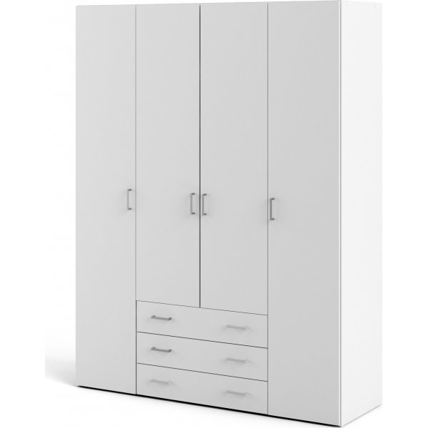 Armoire Space avec 4 portes et 3 tiroirs - Blanc Armoire Space avec 4 portes et 3 tiroirs - Blanc