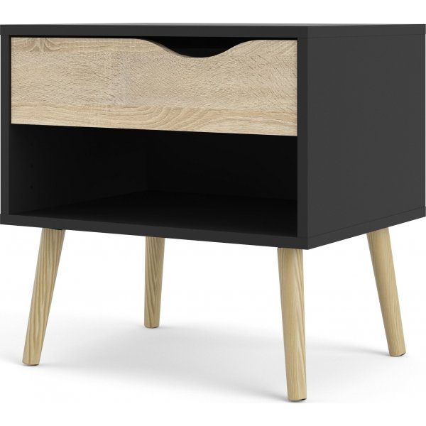 Oslo sngbord - Svart/ek