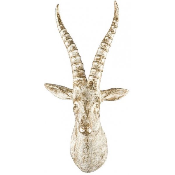 Väggdekoration Antilop - Guld/vit Väggdekoration Antilop - Guld/vit