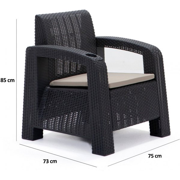 Groupe de salon Olimpos - Anthracite Groupe de salon Olimpos - Anthracite