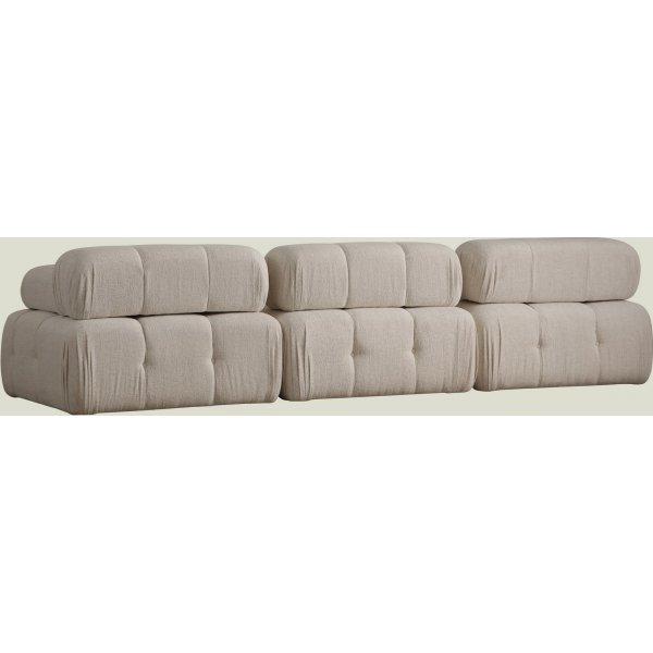 Soffa i beige sammet 315 cm bred Soffa i beige sammet 315 cm bred