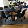 Kundbild Next 105 runt matbord - Borstad stål / Granit (Svart): Stabilt och mycket snyggt...