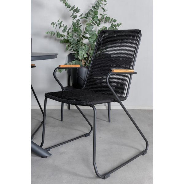 Alma utematgrupp med 4 st Bois stolar - Svart/Natur Alma utematgrupp med 4 st Bois stolar - Svart/Natur