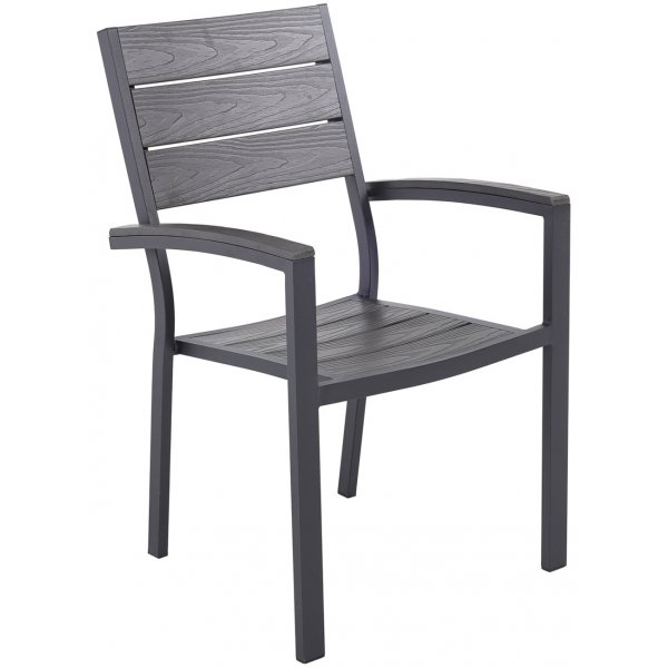 Matgrupp med 4 stolar och matbord 150 x 90 cm svart/gr - Las Vegas