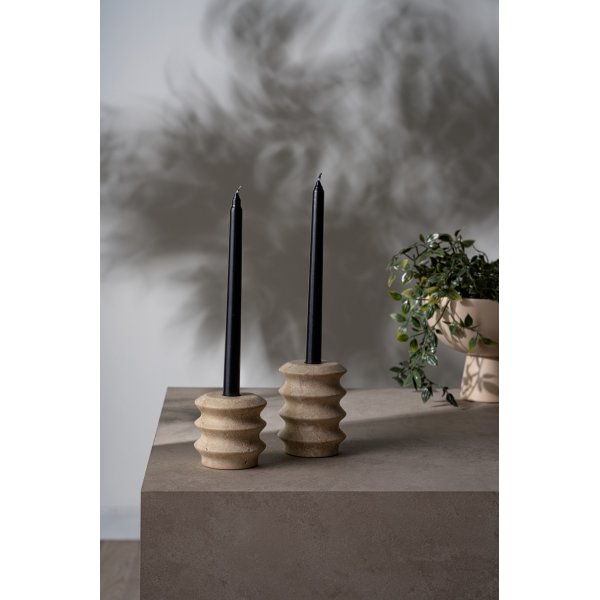 Ljushållare i beige Travertinmarmor - 2 delar Ljushållare i beige Travertinmarmor - 2 delar