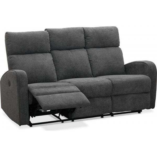 Montana elektrisk 3-sits reclinersoffa - Grå tyg Montana elektrisk 3-sits reclinersoffa - Grå tyg