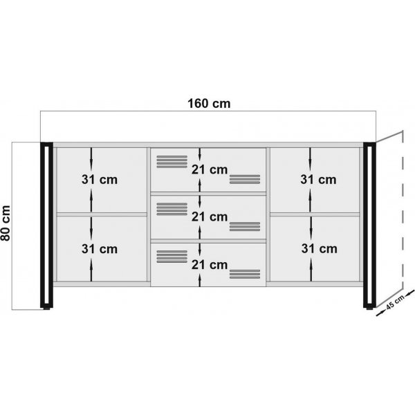 Buffet Cosmo Rio - Pin/noir