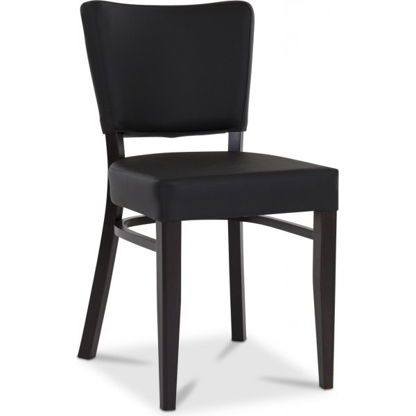 Madonna restaurangstol - Svart PU / Wenge
