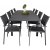 Ensemble de salle  manger d'extrieur Marbella avec 8 chaises Santorini - Noir