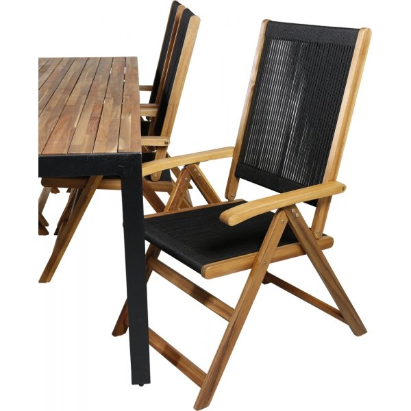 Bois utematgrupp med 6 st Little John stolar - Svart/Natur Bois utematgrupp med 6 st Little John stolar - Svart/Natur