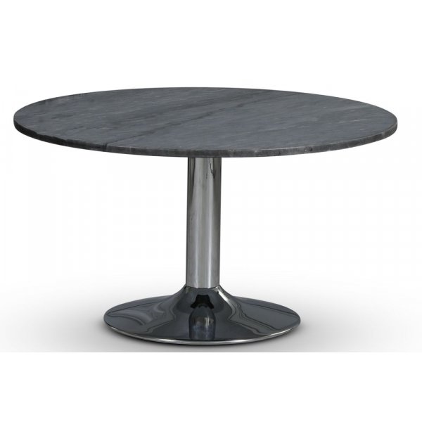 Empire matbord 105 cm - Gr marmor / Kromad trumpetfot