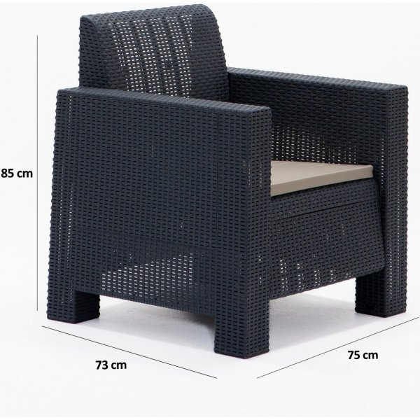 Groupe de salon Aksu avec canapé 2 places - Anthracite Groupe de salon Aksu avec canapé 2 places - Anthracite