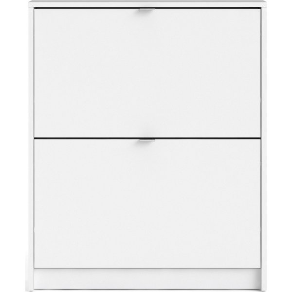 Meuble à chaussures à 2 compartiments - Blanc Meuble à chaussures à 2 compartiments - Blanc