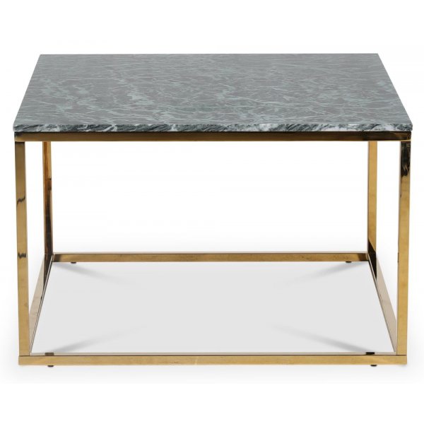 Accent soffbord 75 - Gr�n marmor / Blank m�ssing