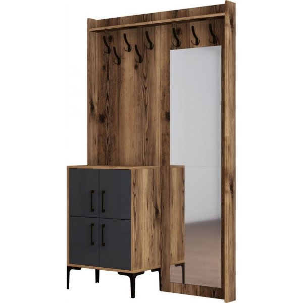 Meuble d'entrée berlinois bc - Noyer/anthracite Meuble d'entrée berlinois bc - Noyer/anthracite