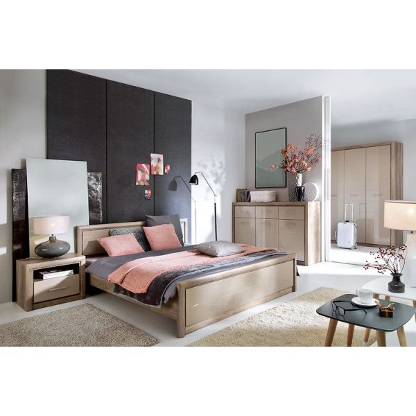 Pontus garderob 208x163,5 cm - Ek/beige Pontus garderob 208x163,5 cm - Ek/beige