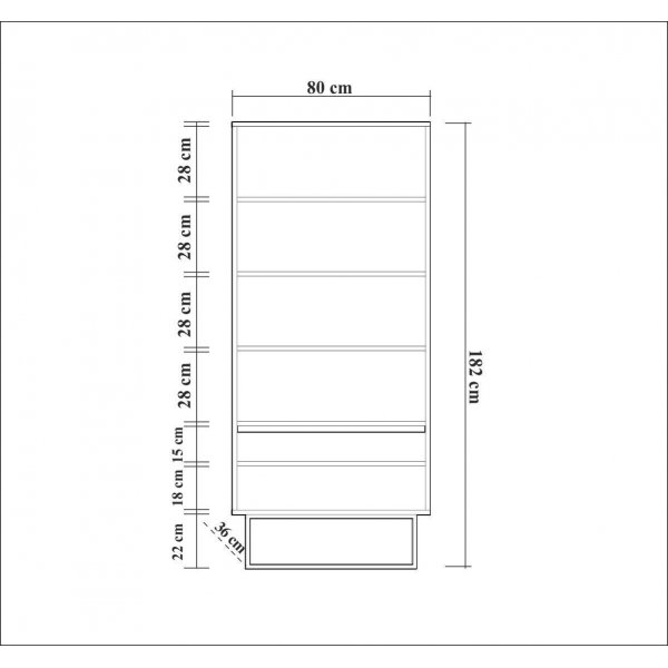 Notenhouten boekenkast - Reale Notenhouten boekenkast - Reale