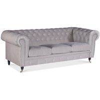 Chesterfield Sheffield 3-sits soffa - Beige sammet Chesterfield Sheffield 3-sits soffa - Beige sammet
