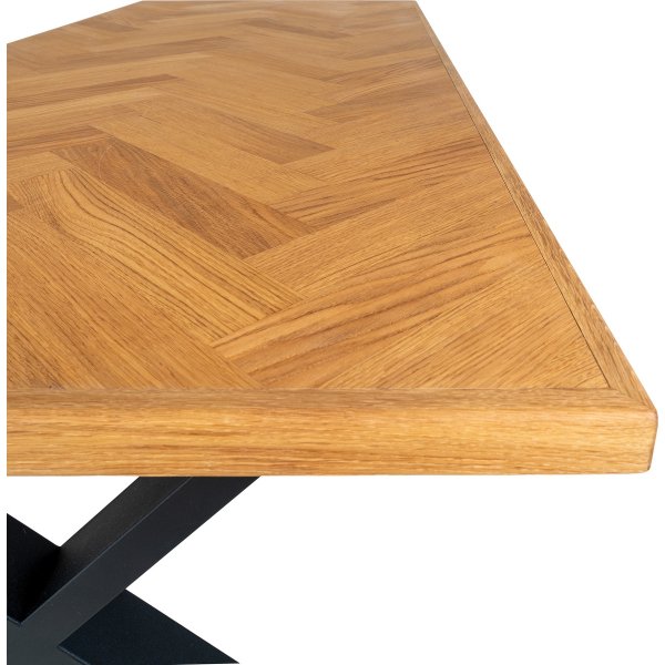 Table à manger Bordeaux 200 x 95 cm - Chêne motif chevrons Table à manger Bordeaux 200 x 95 cm - Chêne motif chevrons