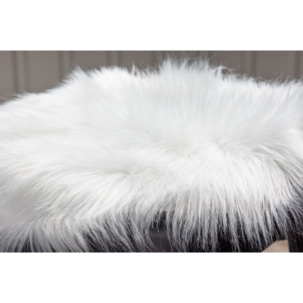 Katy stolsdyna 34 x 34 cm - Vit fuskpls