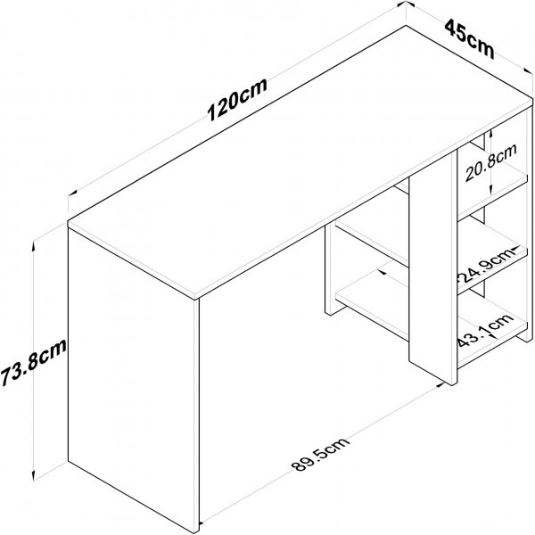 Hanna skrivbord 8 - Valnt/vit