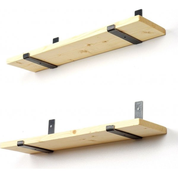 Lamba wandplank 8 - Zwart/eiken Lamba wandplank 8 - Zwart/eiken