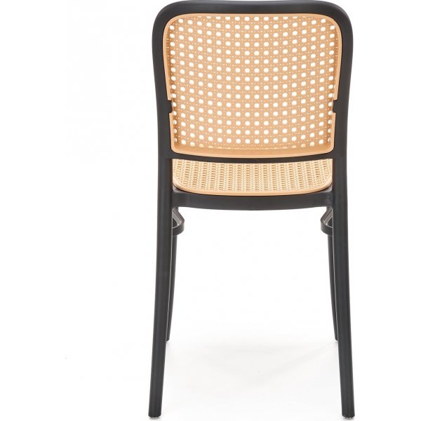 Stapelbar matstol med rottingsits