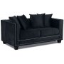 Tempel 2-sits soffa med nitar - Svart sammet