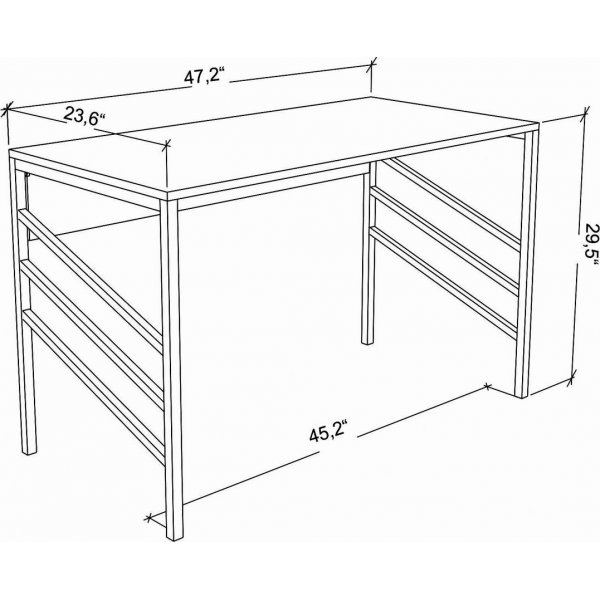 Bureau Joséphine 120 x 60 cm - Noir/chêne Bureau Joséphine 120 x 60 cm - Noir/chêne