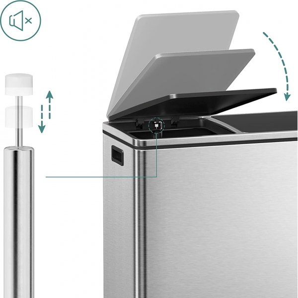 Poubelle Daloa 60 l - Argent Poubelle Daloa 60 l - Argent