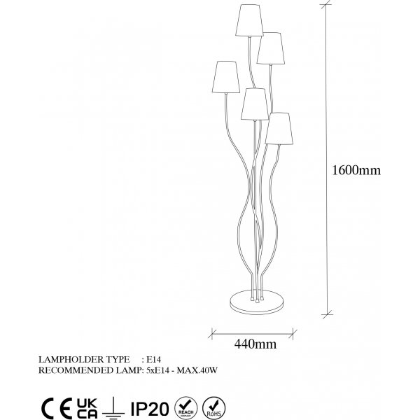 Lampadaire Bonibon 13237 - Or Lampadaire Bonibon 13237 - Or