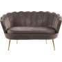 Kingsley 2-zitsbank in fluweel - bruin/messing + Meubelpoten