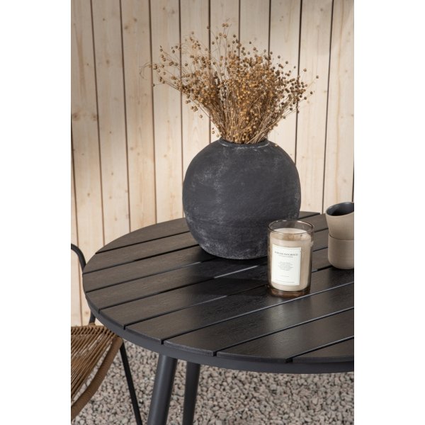 Break utematgrupp med 2 st Lindos karmstolar - Beige/Svart