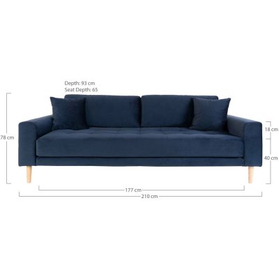 Lido 3-sits soffa - Mrkbl sammet