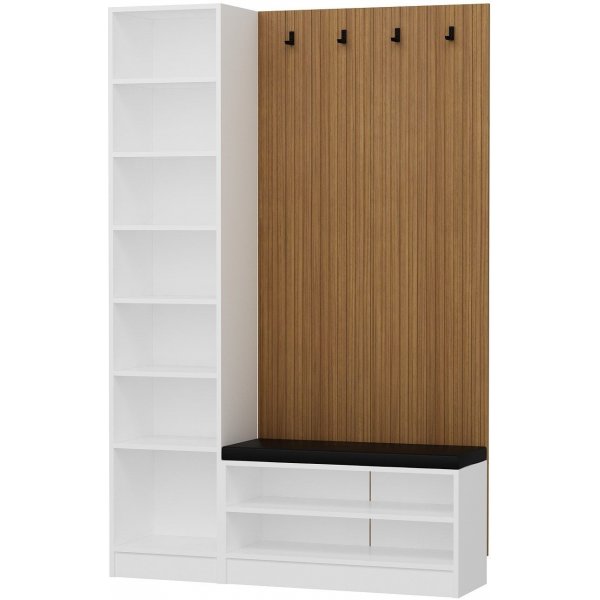 Armadio hallmbel 135 x 35 x 210 cm - Vit/beige